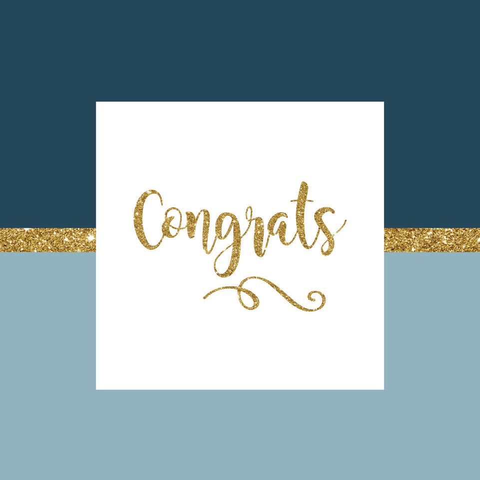 Congrats glitter border greeting card