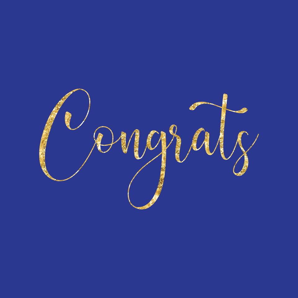 Congrats glitter font greeting card