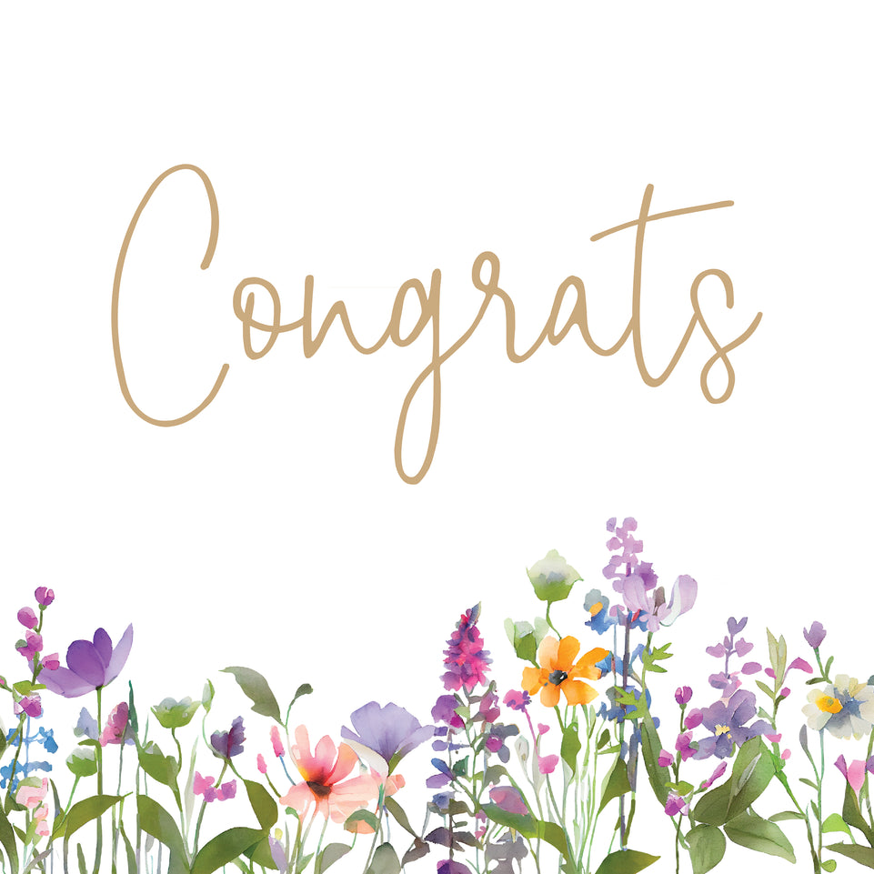 Congratulations botanical flowers frame greeting card