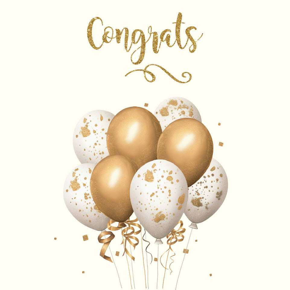 Congratulations balloons greeting card