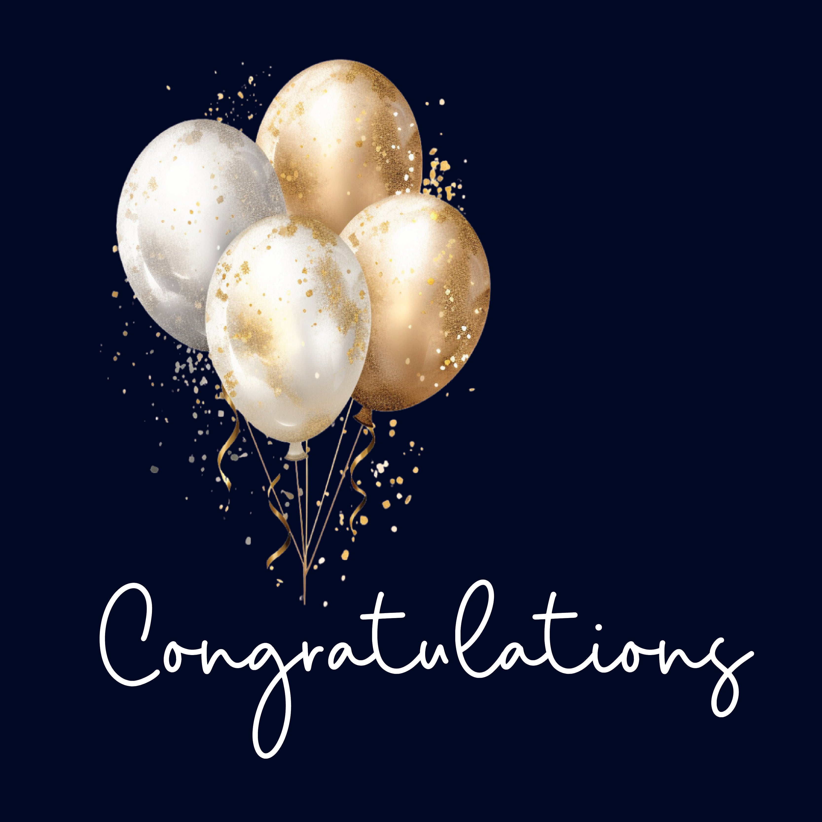 Congratulations classic balloons greeting card