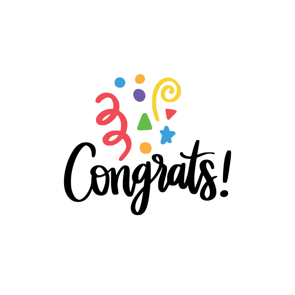 Congratulations colorful confetti greeting card