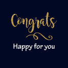 Congratulations glitter happy for you greeting card