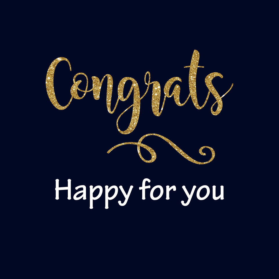 Congratulations glitter happy for you greeting card