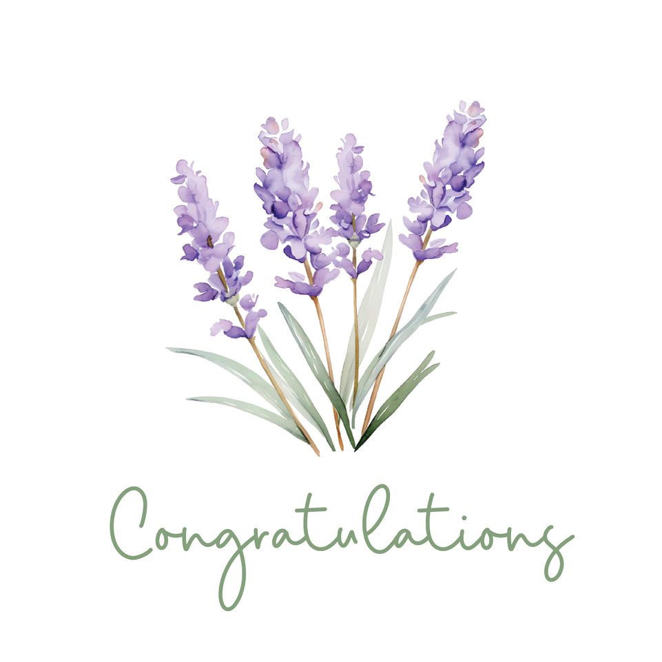 Congratulations lavender greeting card