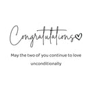Congratulations may the two of you continue to love unconditionally greeting card
