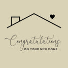 Congratulations on your new home house shape greeting card