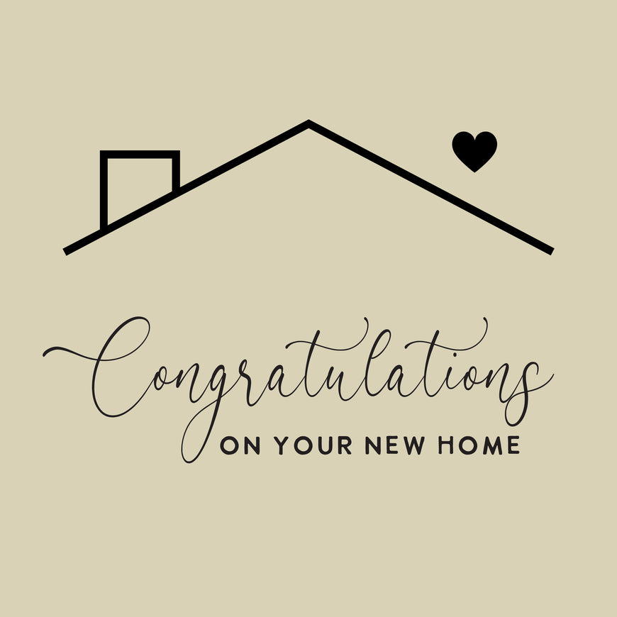 Congratulations on your new home house shape greeting card