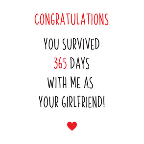 Congratulations you survided 365 days...