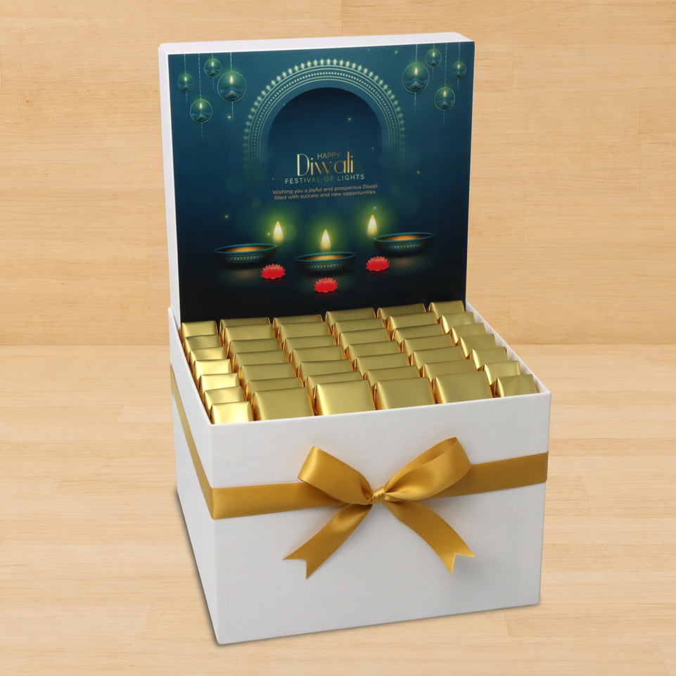 Happy diwali designed premium chocolate large hamper