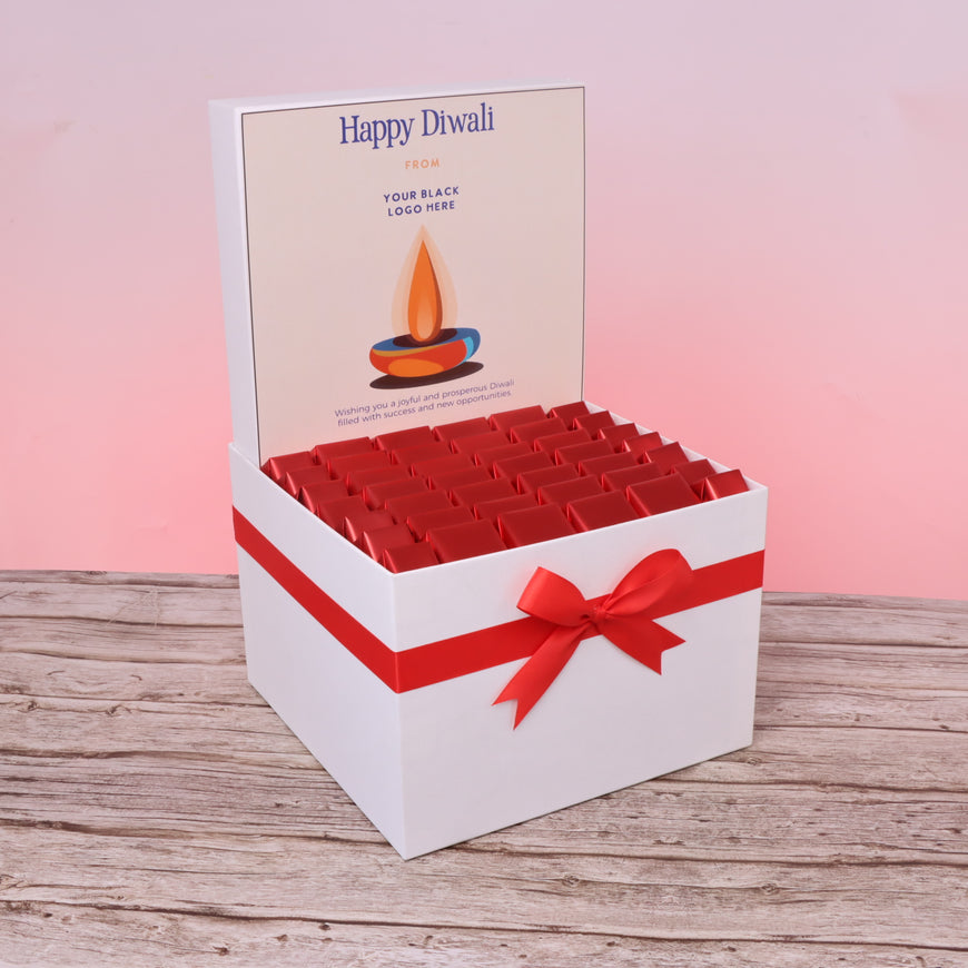Happy diwali candle orange designed premium chocolate large hamper