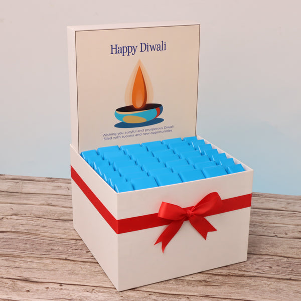 Happy diwali candle turquoise designed premium chocolate large hamper