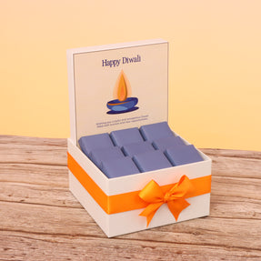 Happy diwali candle blue designed premium chocolate small hamper