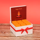 Happy diwali candle red designed premium chocolate small hamper