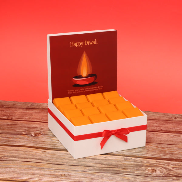 Happy diwali candle red designed premium chocolate medium hamper