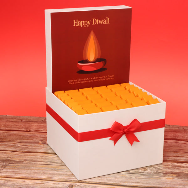 Happy diwali candle red designed premium chocolate large hamper