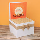Happy diwali golden candle designed premium chocolate large hamper