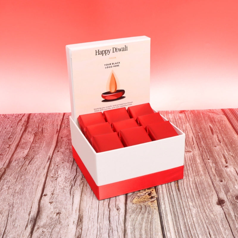 Corporate customized candle red designed premium chocolate small hamper