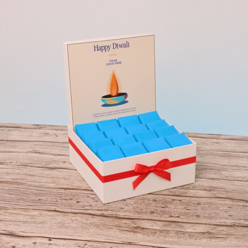 Corporate customized diwali turquoise designed premium chocolate medium hamper