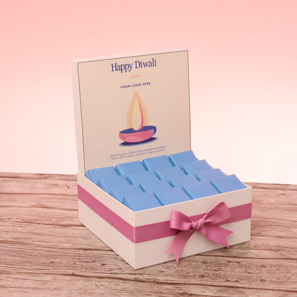 Corporate customized diwali pink designed premium chocolate medium hamper