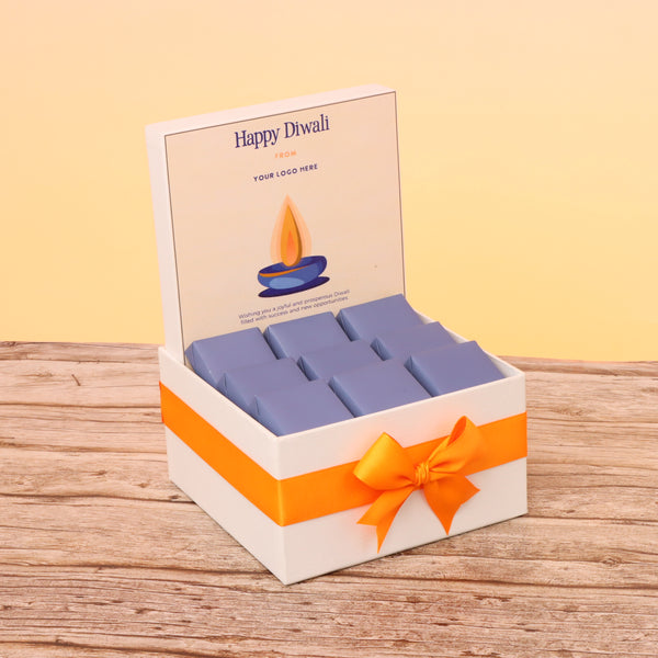 Corporate customized diwali blue designed premium chocolate small hamper