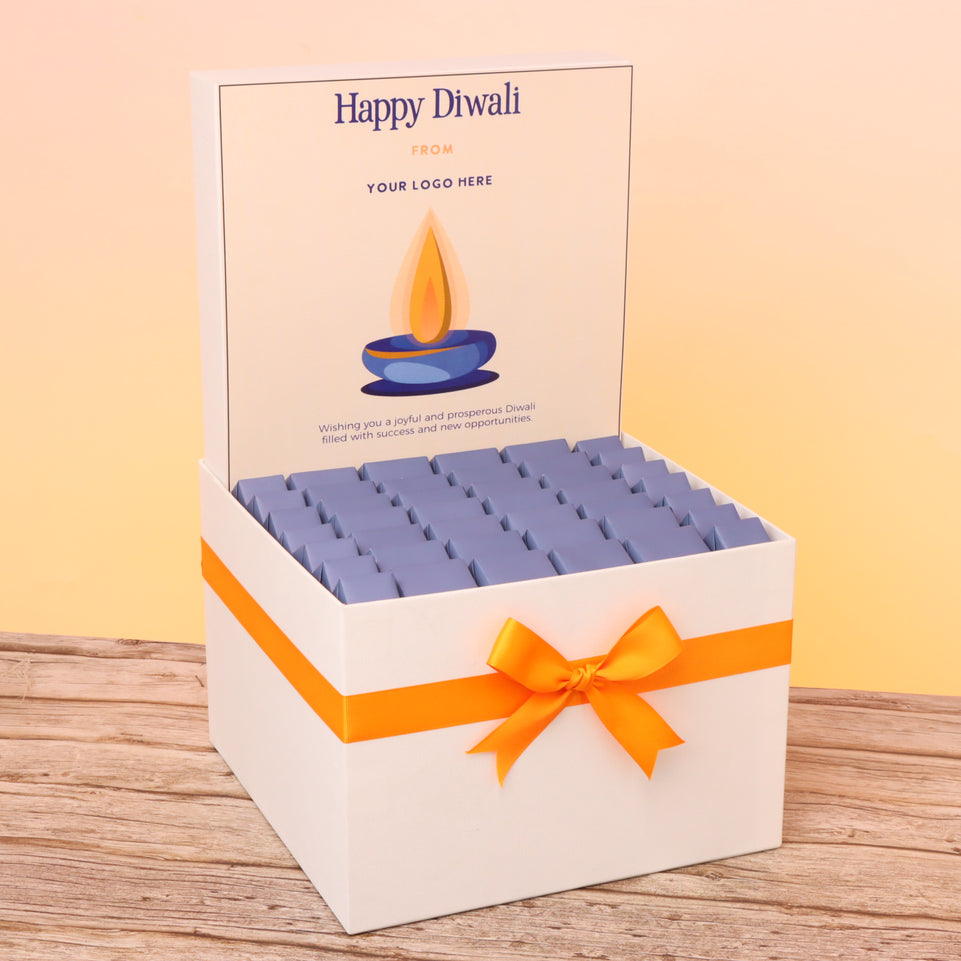 Corporate customized diwali blue designed premium chocolate large hamper