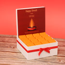 Corporate customized diwali candle red designed premium chocolate medium hamper