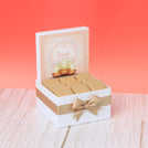 Corporate customized diwali golden candle designed premium chocolate small hamper