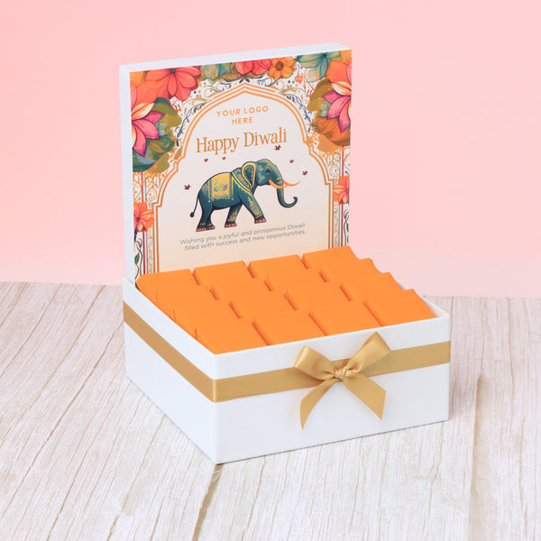 Corporate customized diwali floral elephant designed premium chocolate medium hamper