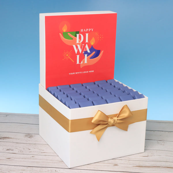 Corporate customized diwali holding hands red designed premium chocolate large hamper