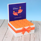 Corporate customized diwali holding hands blue designed premium chocolate medium hamper