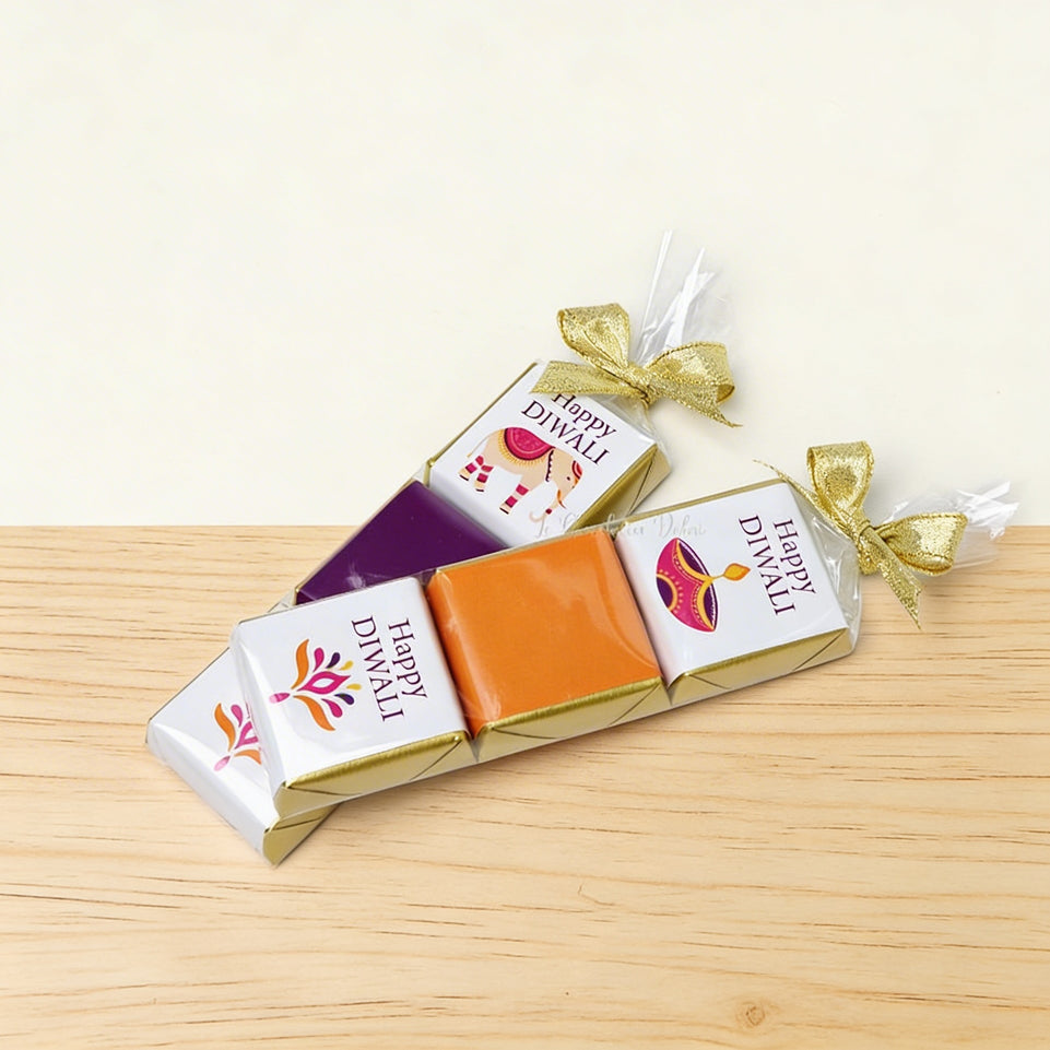 Set of 20 "Happy Diwali" premium chocolate pack giveaway