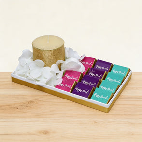 Diwali designed candle & chocolate tray