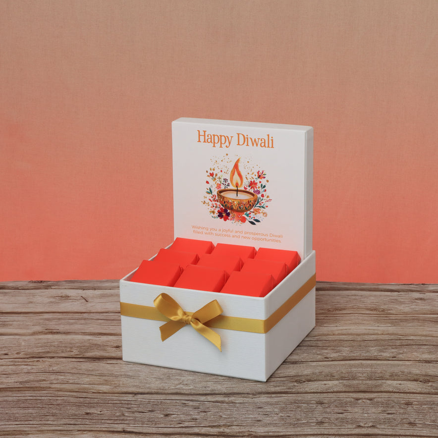 Happy diwali floral radiance designed premium chocolate small hamper