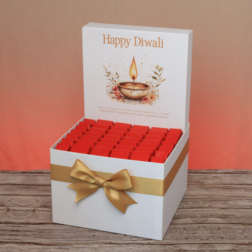 Happy diwali floral candle designed premium chocolate large hamper