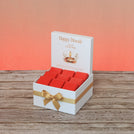 Corporate customized diwali floral candle lights designed premium chocolate small hamper