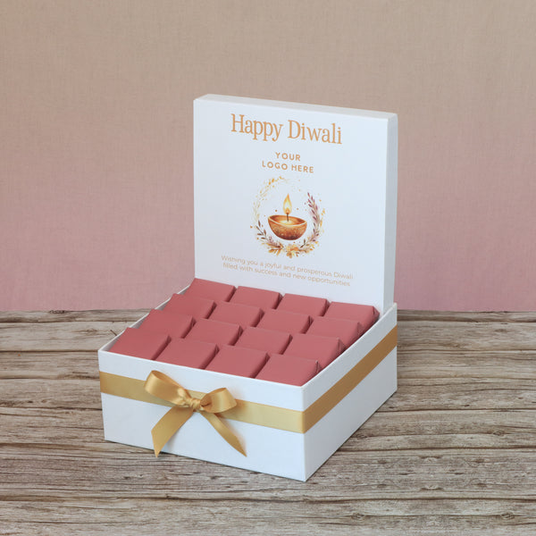 Corporate customized diwali floral candle lights designed premium chocolate medium hamper