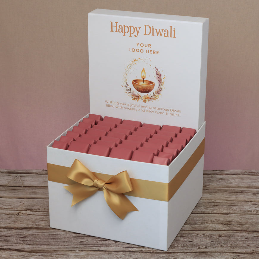 Corporate customized diwali floral candle lights designed premium chocolate large hamper