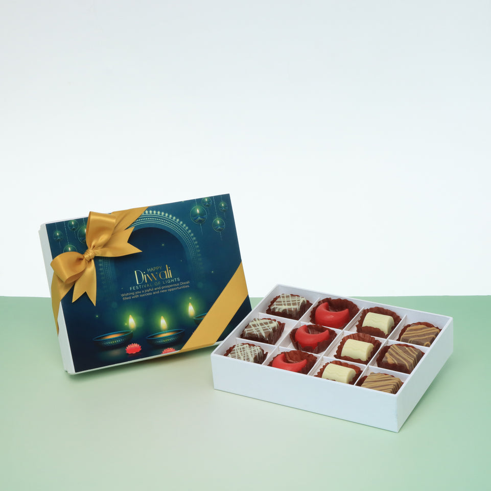 Diwali candle lights designed premium chocolate 12P hard box