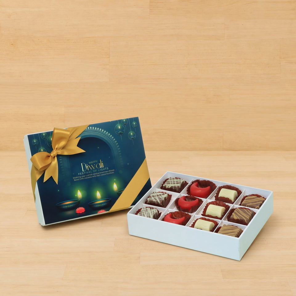 Diwali candle lights designed premium chocolate 12P hard box