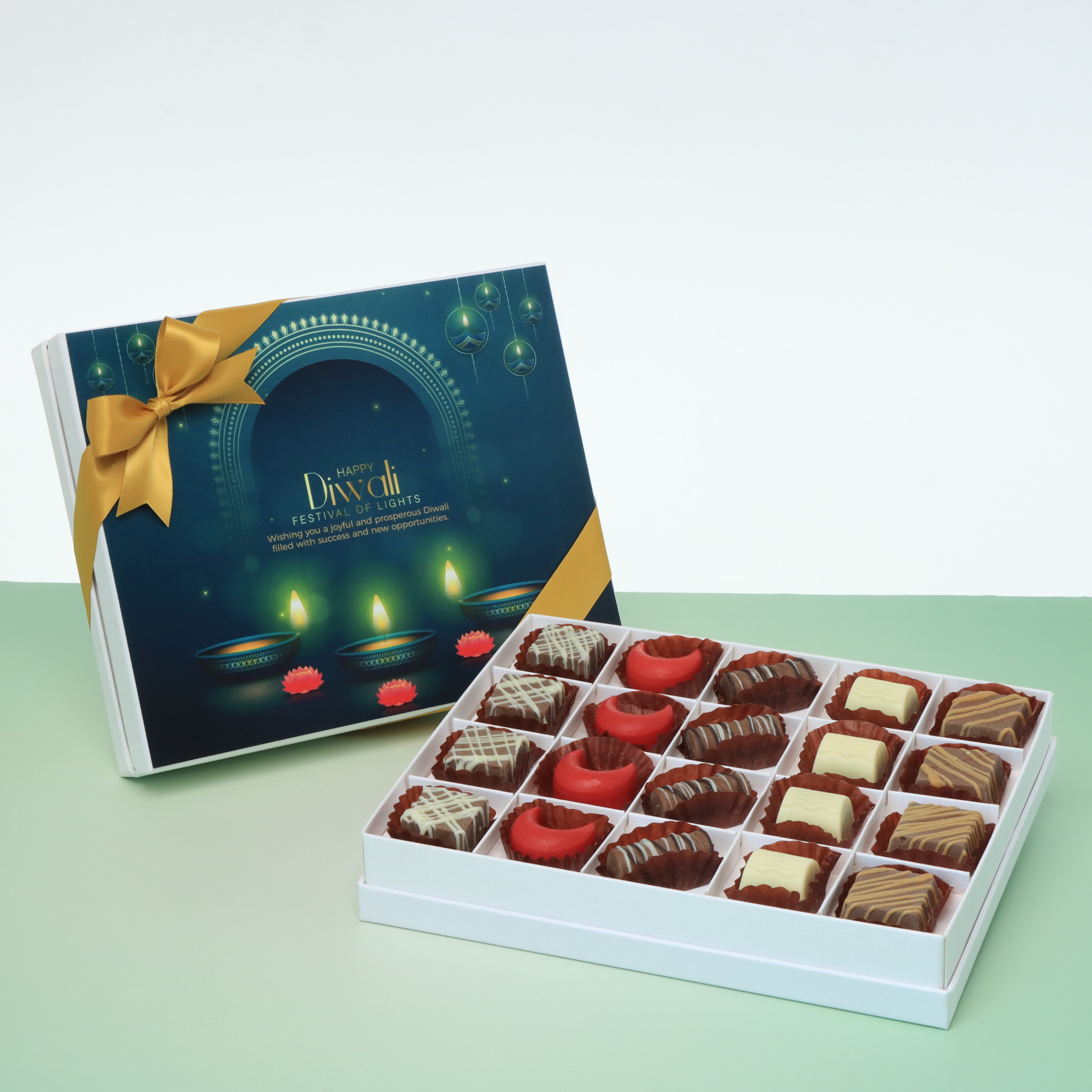 Happy Diwali candle lights designed premium chocolate 20P hard box