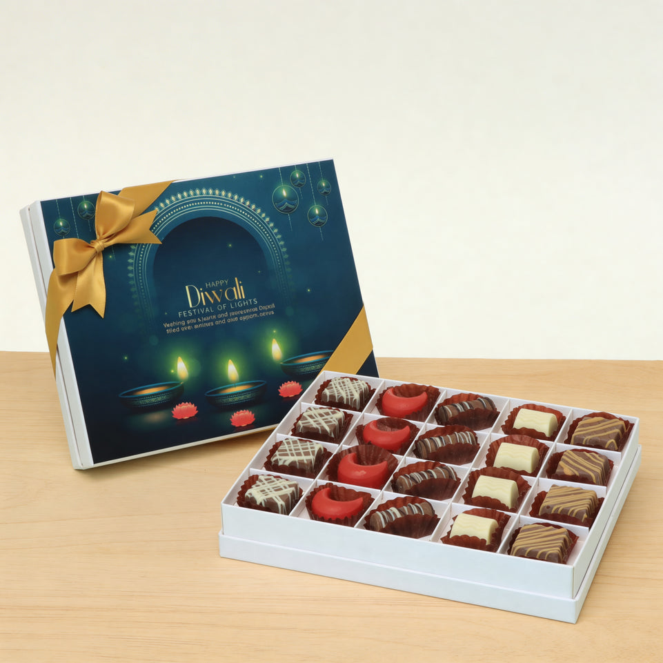 Happy Diwali candle lights designed premium chocolate 20P hard box
