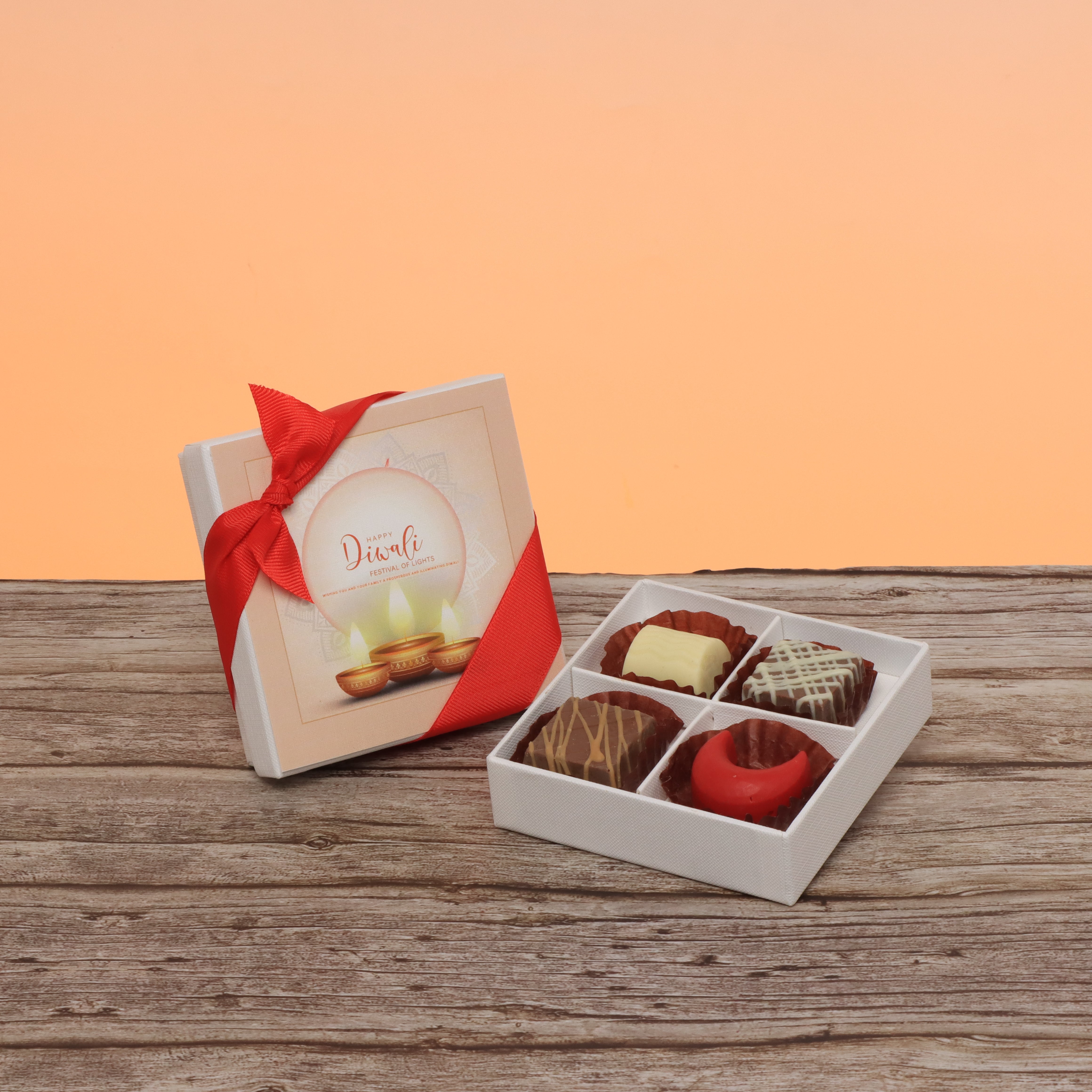 Set of 15 Festival of lights diwali designed premium chocolate 4P hard box
