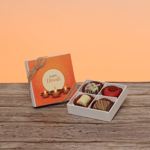 Set of 15 Happy diwali golden candle designed premium chocolate 4P hard box