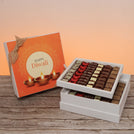 Happy diwali golden candle designed premium chocolate 2-layer hard box
