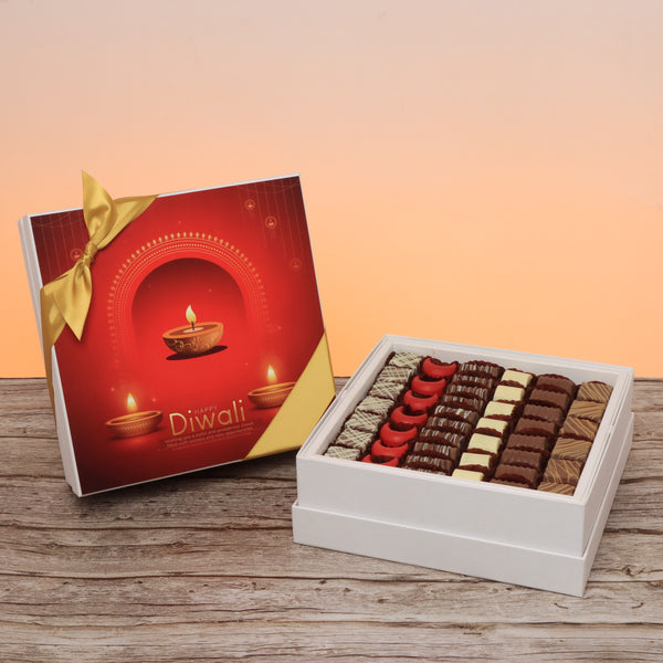 Happy diwali candle lights designed premium chocolate hard box