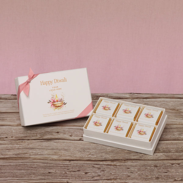 Set of 8 corporate customized floral candle lights designed premium chocolate 6p hard box