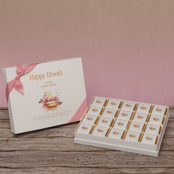 Set of 3 corporate customized floral candle lights designed premium chocolate 20p hard box