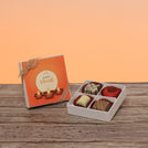 Set of 15 corporate customized happy diwali golden candle designed premium chocolate 4p hard box