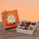 Set of 5 corporate customized happy diwali golden candle designed premium chocolate 9p hard box